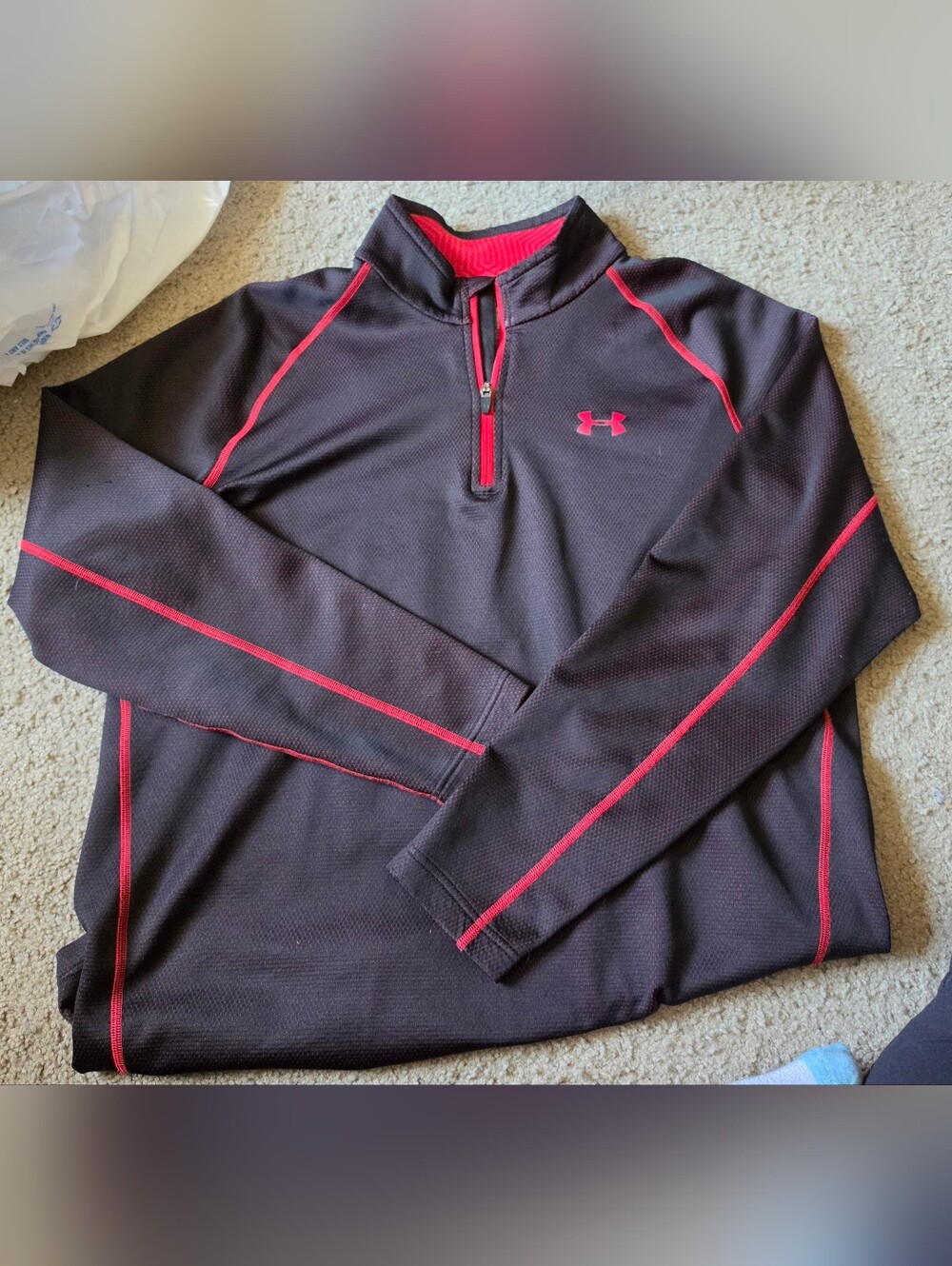 Under Armour ColdGear 1/4 Zip Red/Black Men's Pullover - Size 2XL/XXL